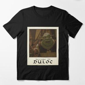 Dreamworks Shrek "Welcome To Duloc" Black Graphic T-Shirt Medium